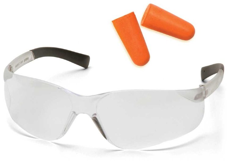 Беруши + очки Mini Ztek (PMX) PYS2510SNDP (31ДБ) (Детские) прозрачные линзы 96% светопропускаемость